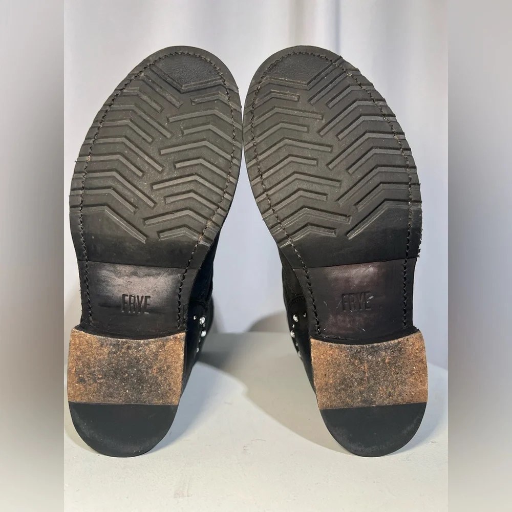 Frye Veronica Studded Stone Motorcycle Boots | 6 - Picture 12 of 14